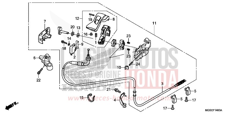 PARKING BRAKE LEVER for NC700S Dual Cluth ABS SEAL SILVER METALLIC (NHA14) from 2012